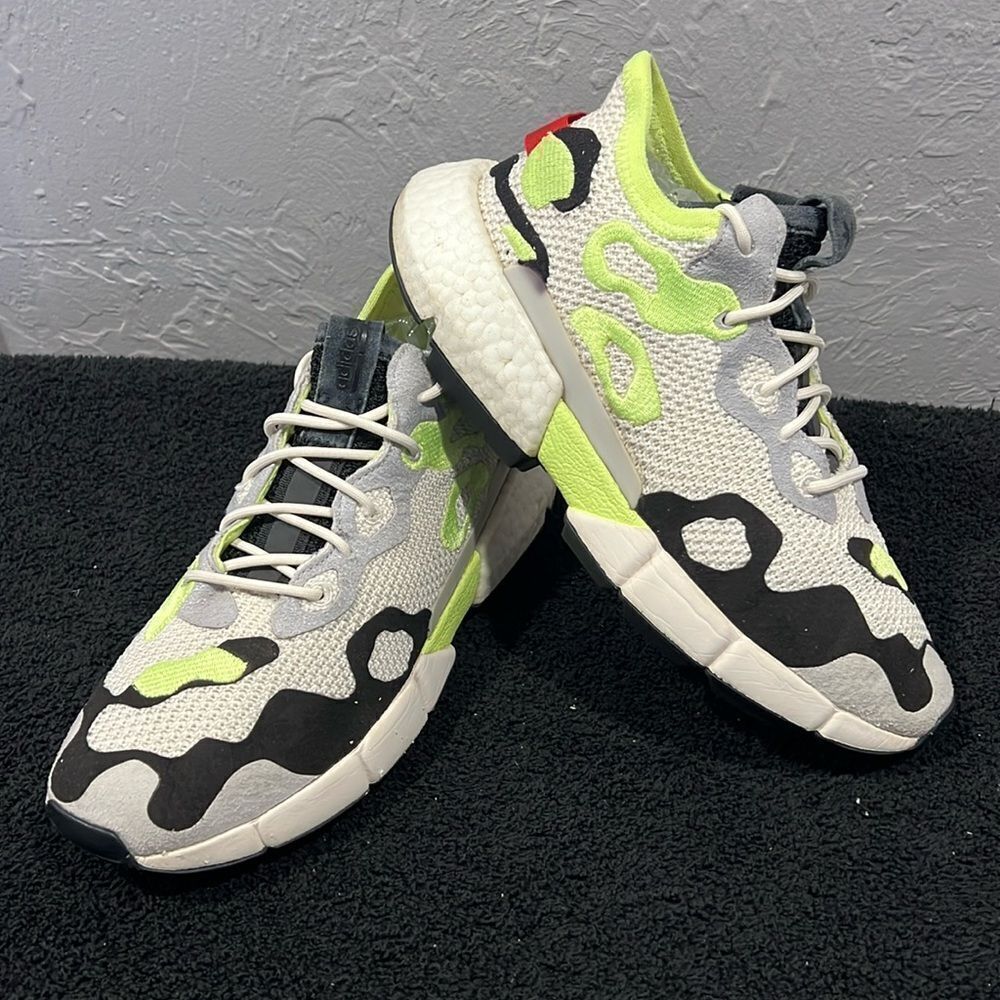 🔥🔥 ADIDAS P.O.D. S3.2 ML Shoes White Hi-Res Yellow Men Sz 8 - EUC - Very RARE!
